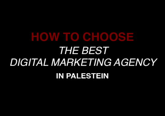 How to Choose the Best Digital Marketing Agency in Palestine 